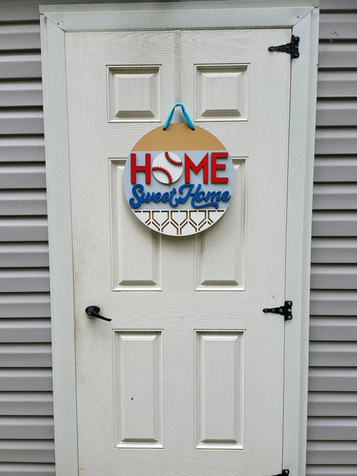 Baseball Home Sweet Home Door Hanger