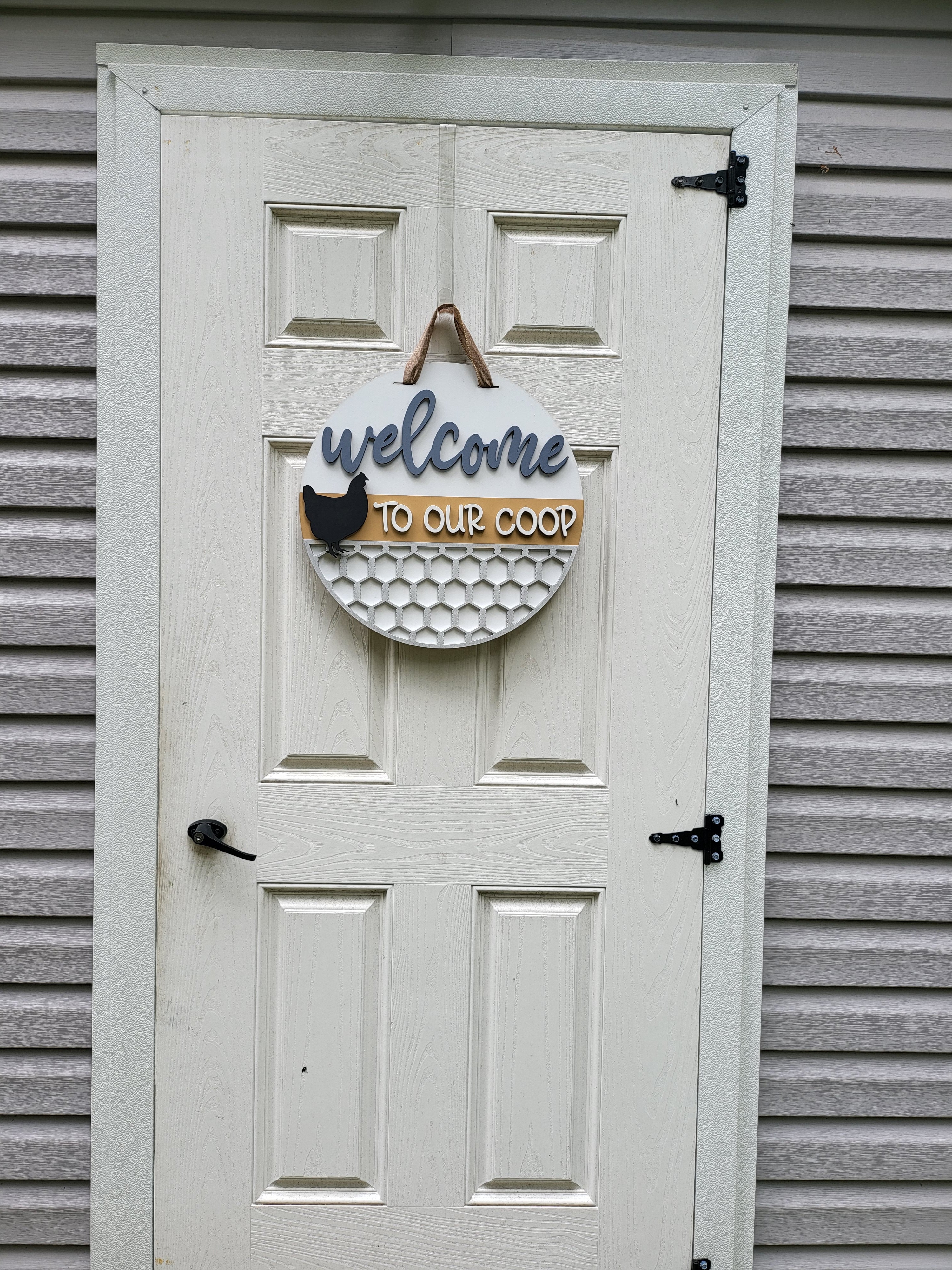 Welcome To Our Coop Door Hanger