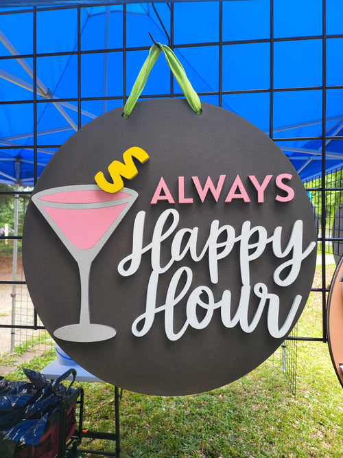 Always Happy Hour Door Hanger