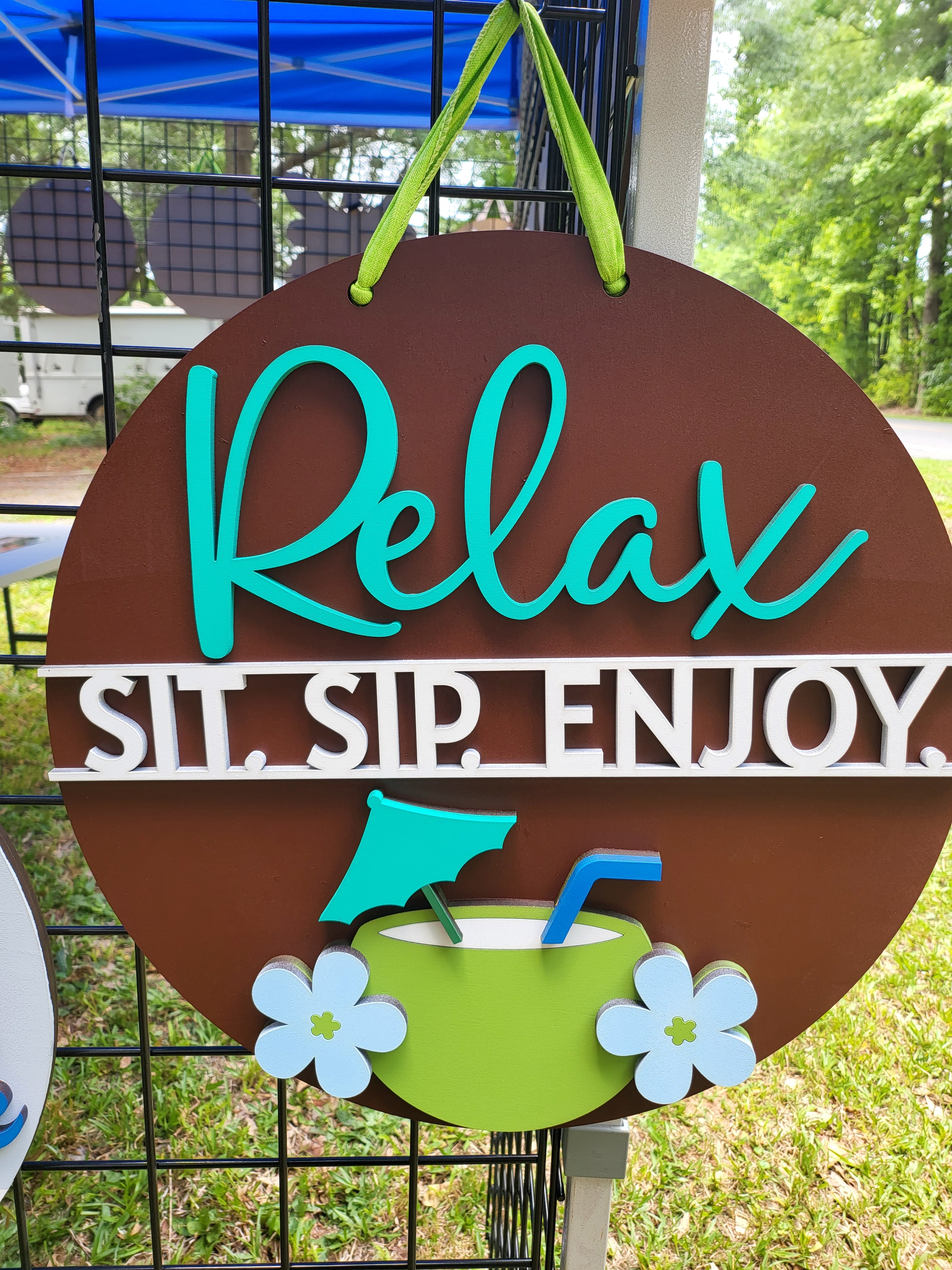 Relax Sit Sip Enjoy Door Hanger