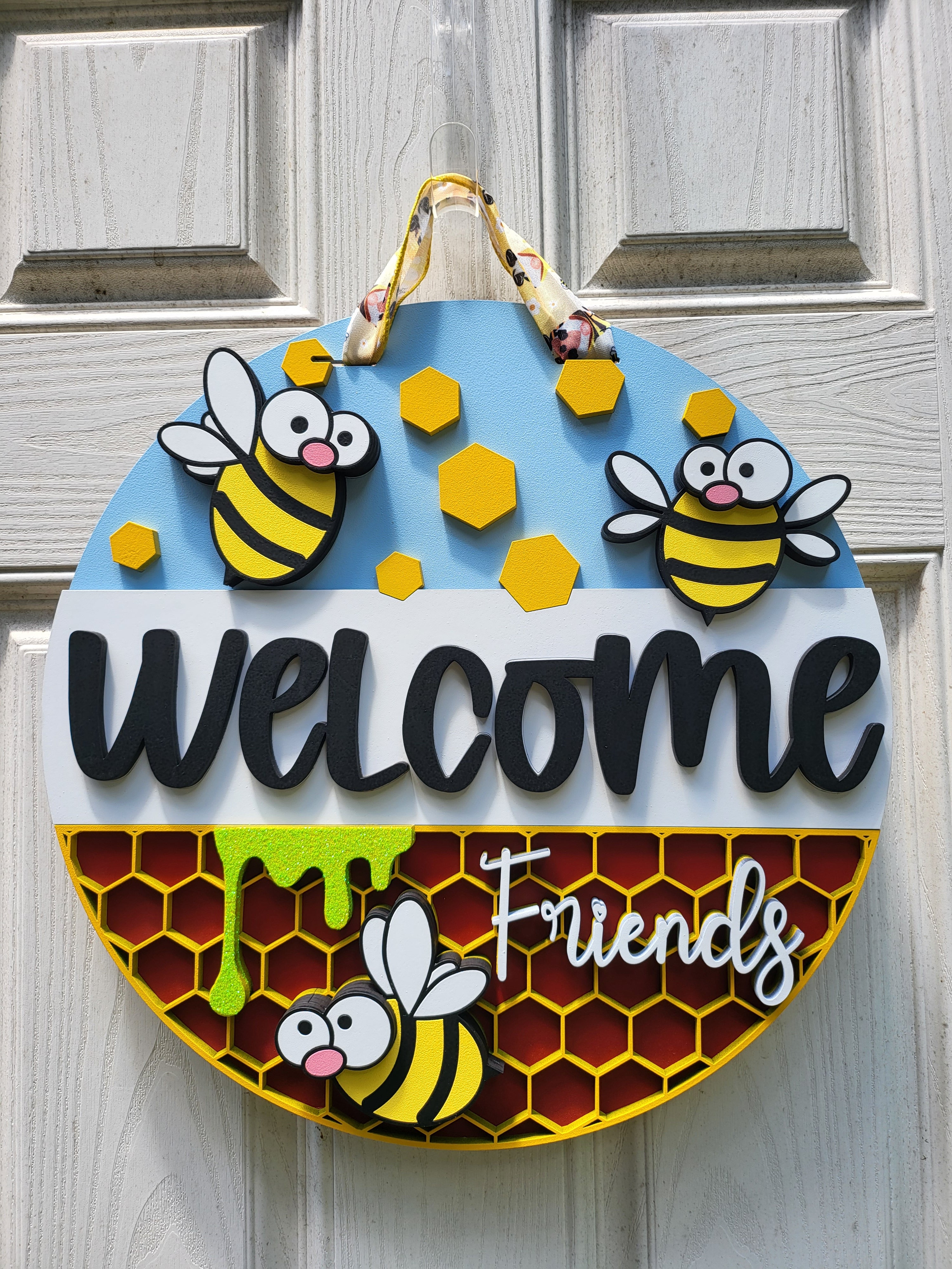 Bee Welcome Friends Door Hanger