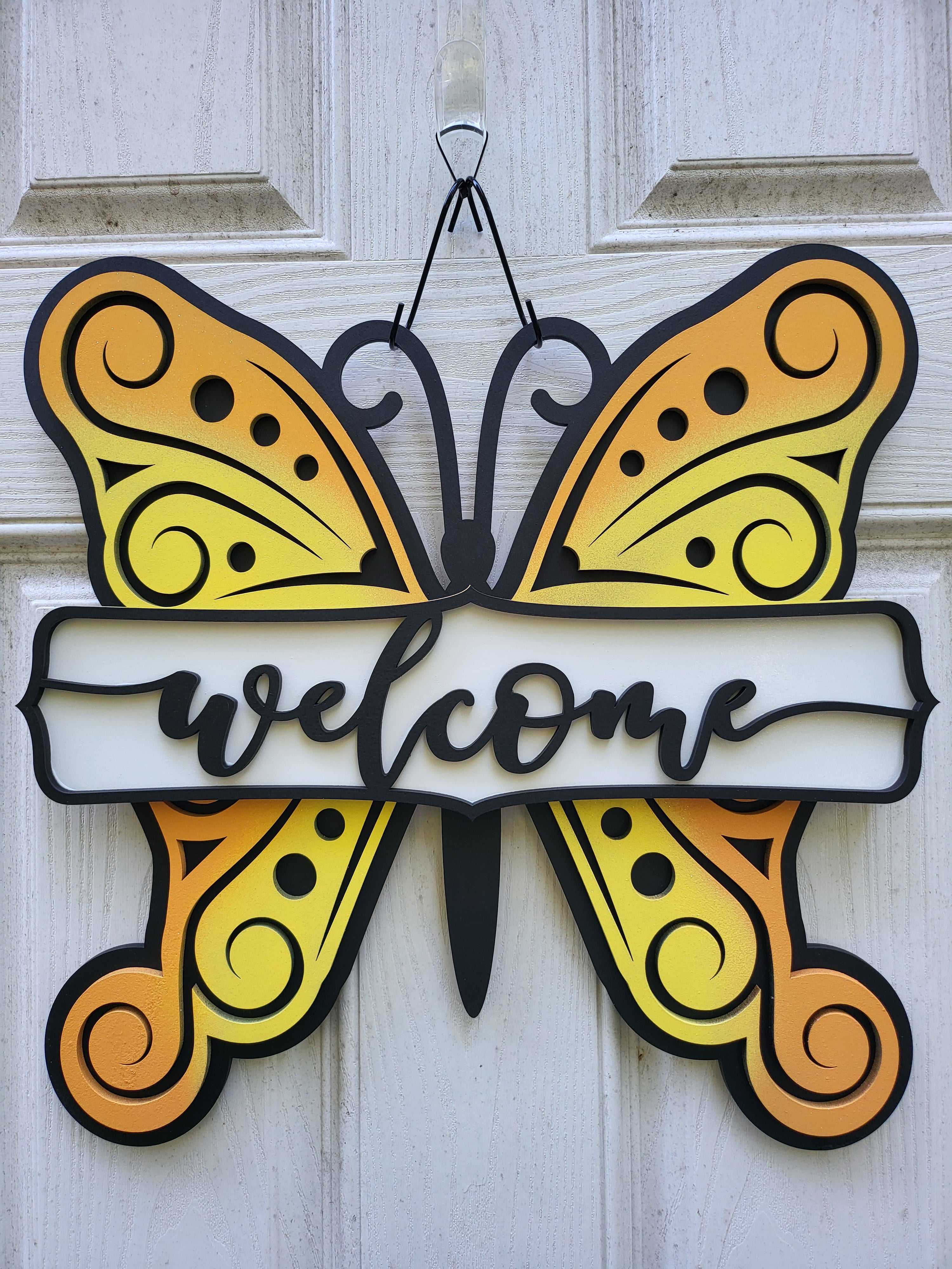 Welcome Butterfly Door Hanger