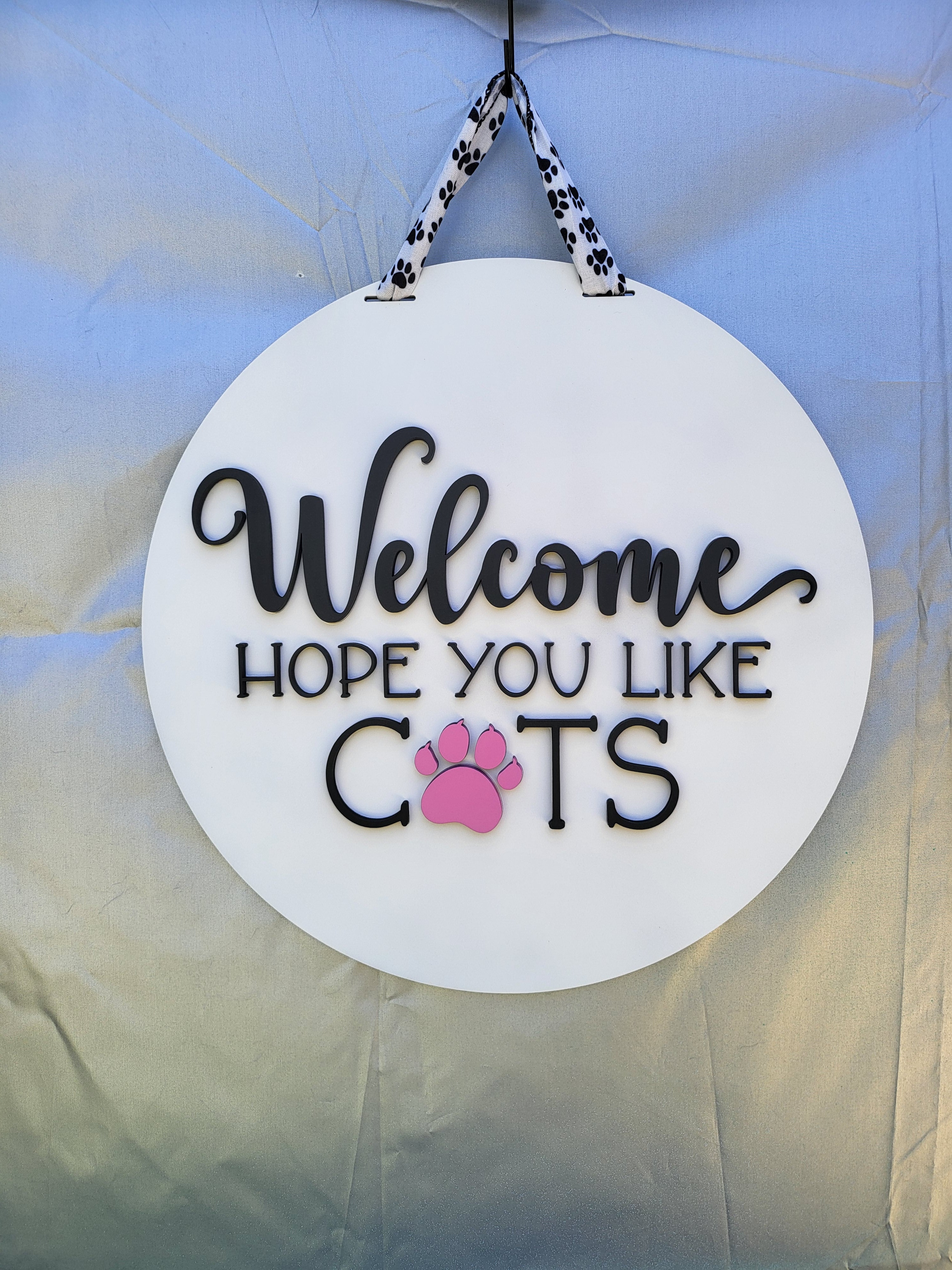 Welcome Hope You Like Cats Door Hnager