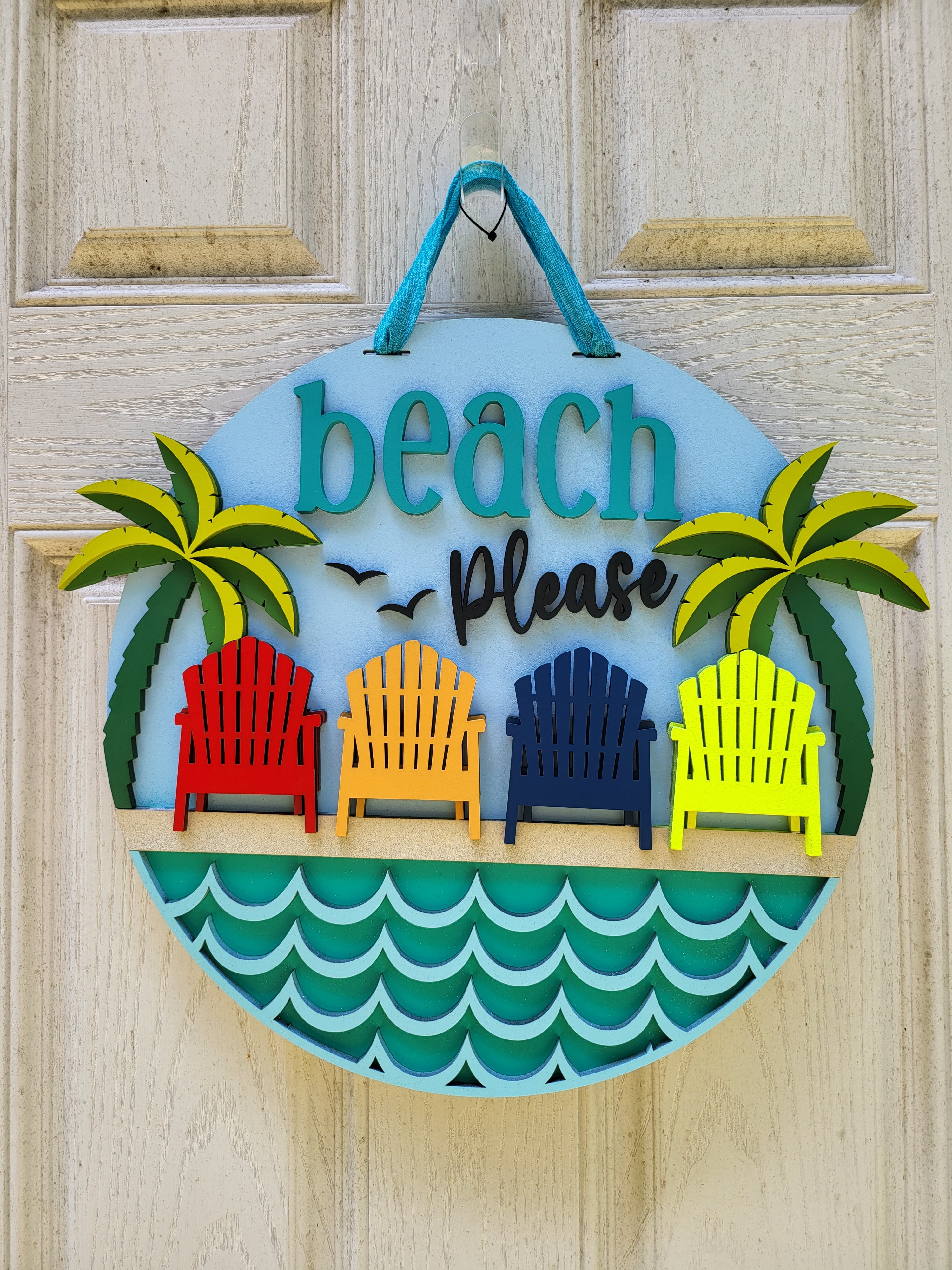 Beach Please Door Hanger