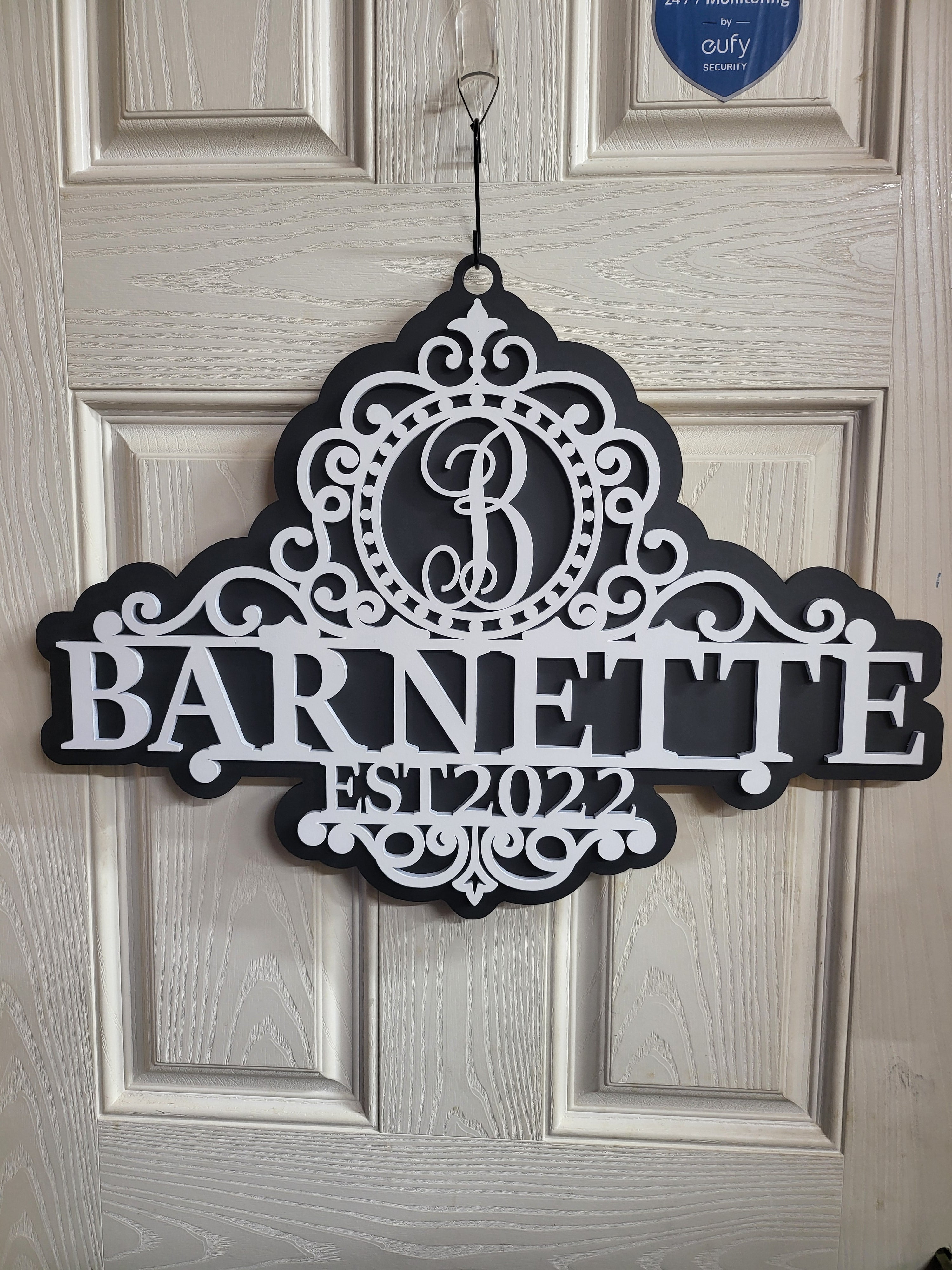 Monogram with Name Door Hanger