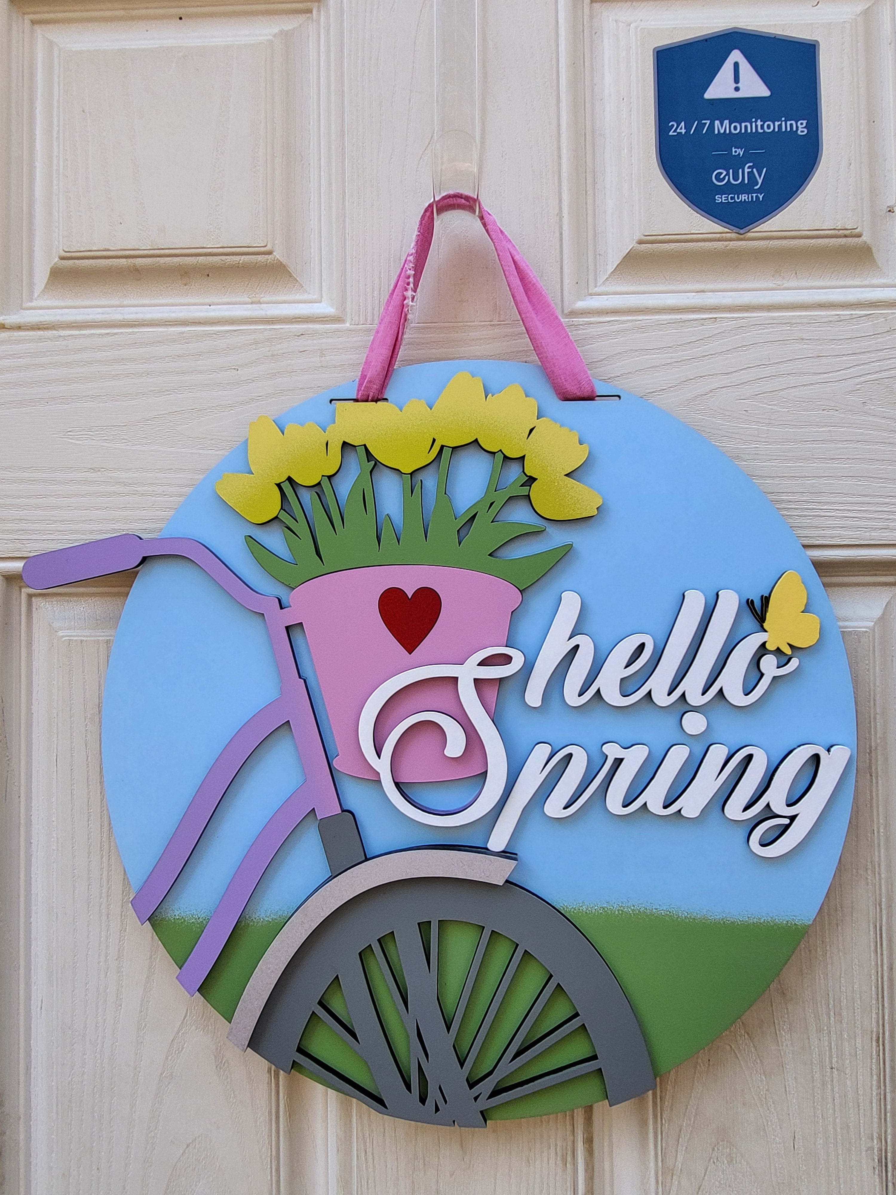Hello Spring Bike Door Hanger