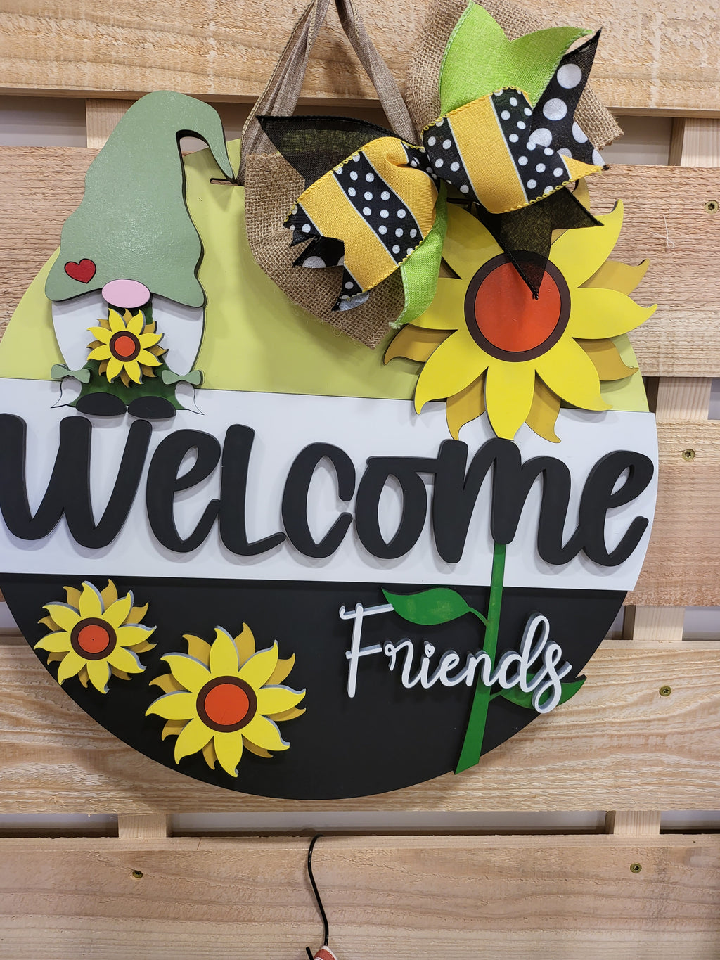 Welcome Friends Gnome Door Hanger