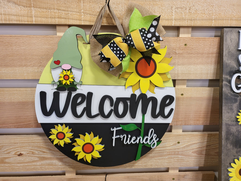 Welcome Friends Gnome Door Hanger